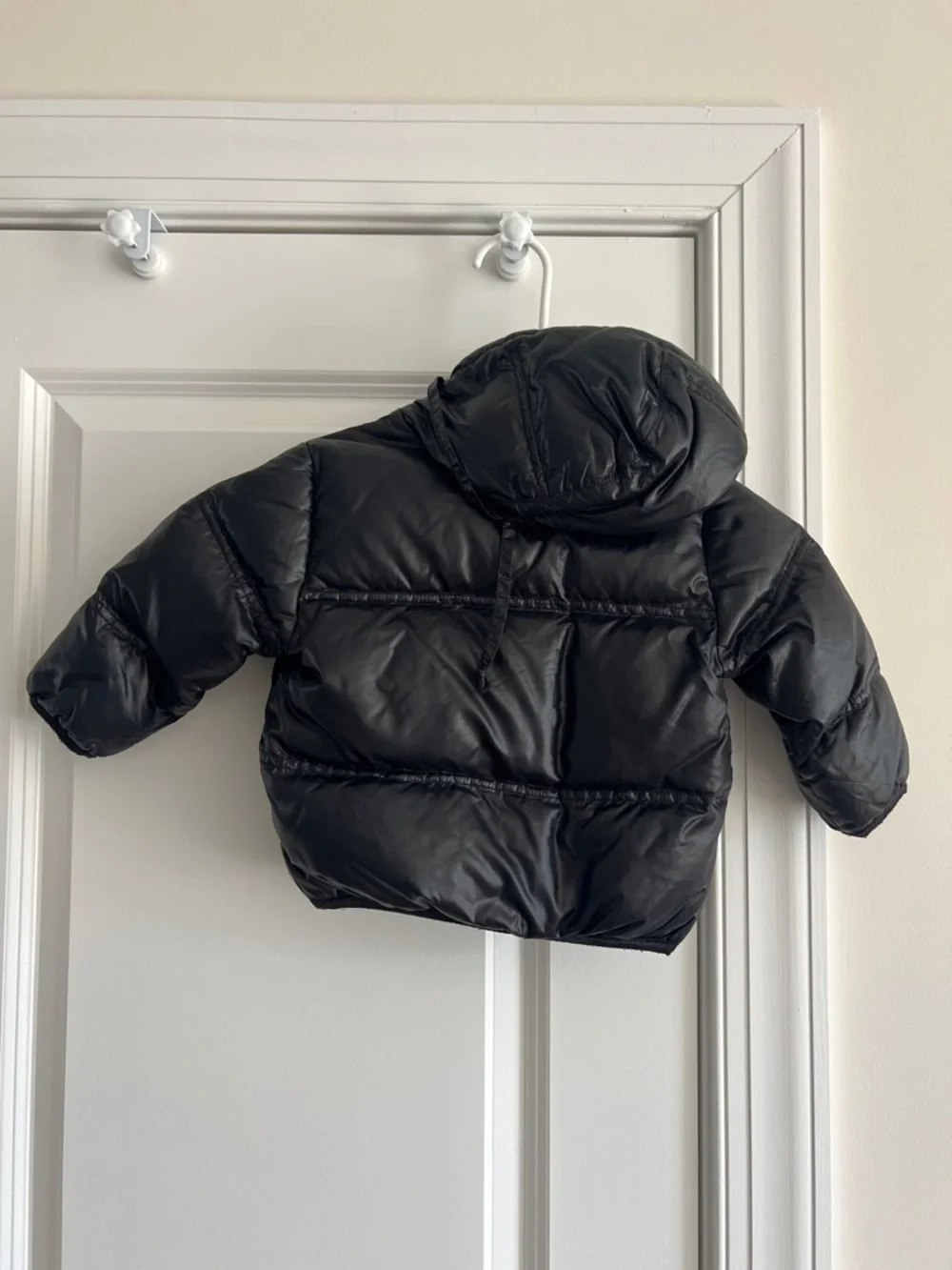 Add Kids Black Hooded Puffer Jacket 12M - Picture 2 of 5
